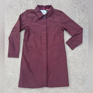 Herschel Supply Co. Jacket Women Size‎ Small Maroon Collared Mac Trench Coat